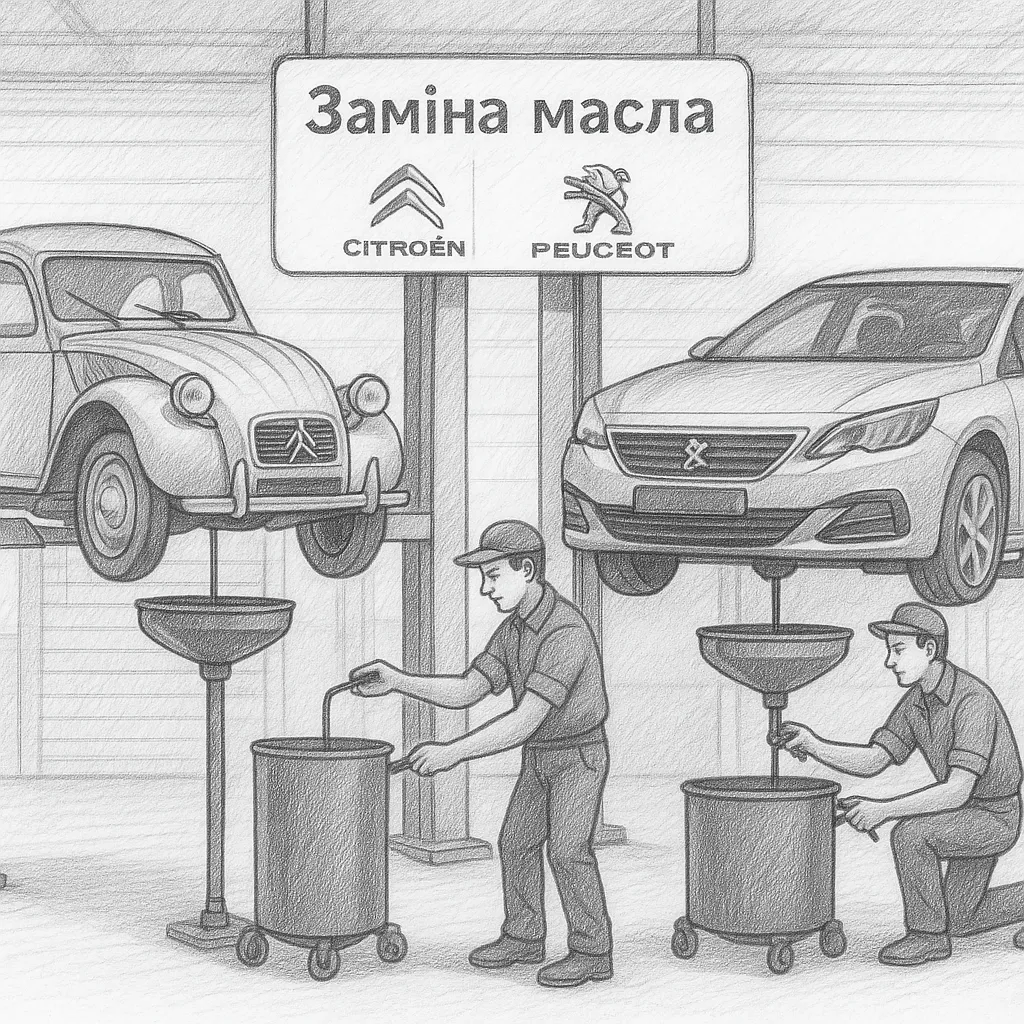 Заміна масла на Citroen Peugeot СТО Київ біля Київської Кільцевої